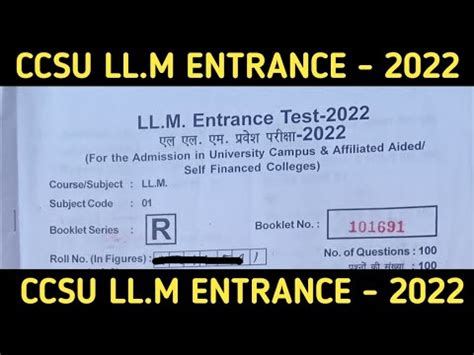 LL M Entrance Exam Ccsu LL M Paper Ccsu Llm 2022 Ccsu Llm