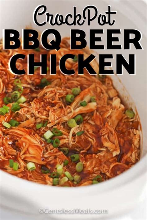 Crockpot Bbq Beer Chicken Sandwiches Recipe The Shortcut Kitchen