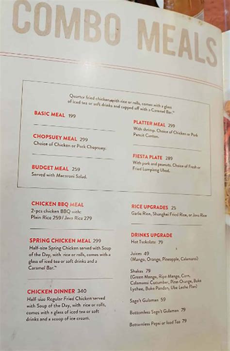 Maxs Restaurant Menu Philippines 2024 — Philippine Menus