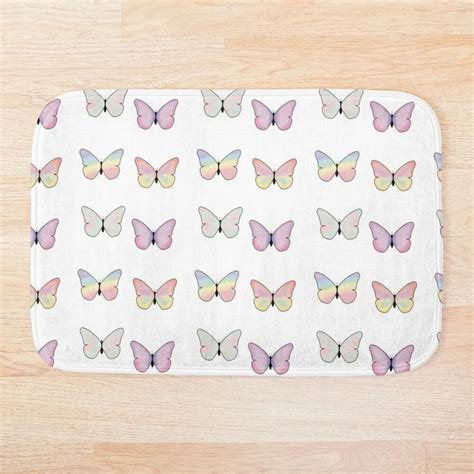 Pastel Butterflies Pack Bath Mat For Sale By Trajeado14 Pastel