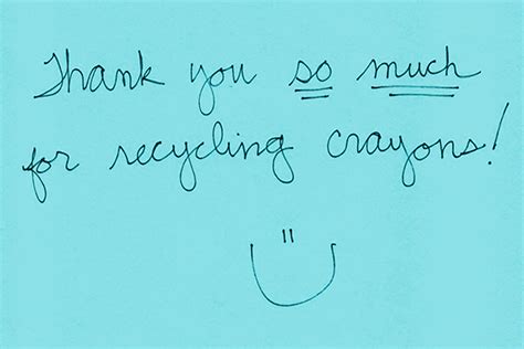 Thank You Notes The National Crayon Recycle Program