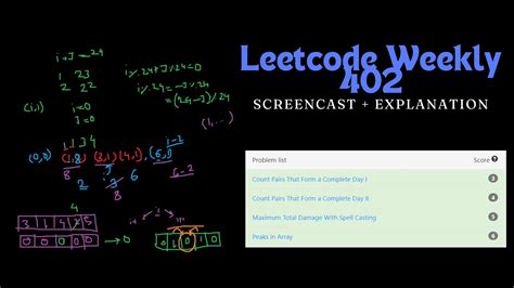 Leetcode Weekly 402 Screencast Explanation All Problems YouTube