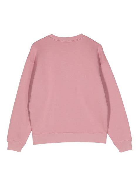 Maison Kitsuné Fox appliqué Cotton Sweatshirt Pink FARFETCH