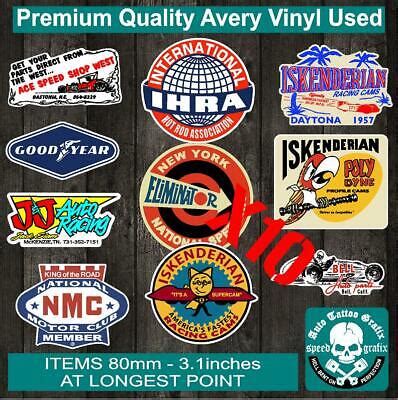 VINTAGE HOT ROD DECAL STICKER GIFT PACK X10 CAR TOOLBOX GARLITS IHRA AUTO DECAL EBay