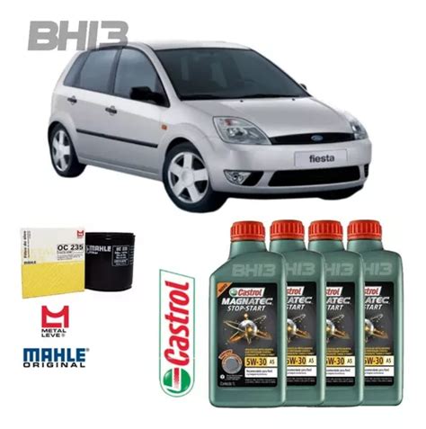 Kit Troca Óleo Castrol 5w30 Fiesta Ka Zetec Rocam 2000 Oc235