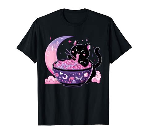 Pastel Goth Aesthetic Kawaii Cat Eating Ramen Noodles T Shirt Walmart