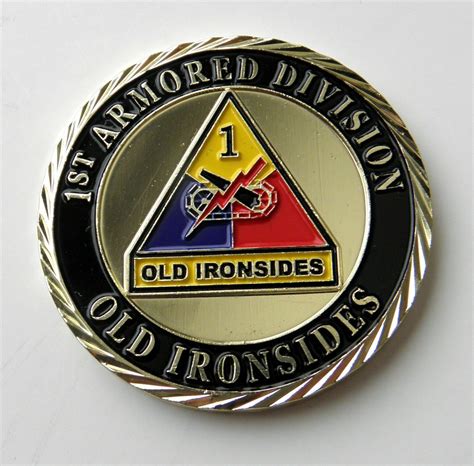 US ARMY 1ST ARMORED DIVISION PATRIOTIC SERIES CHALLENGE COIN 1 6 INCHES