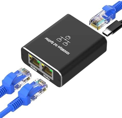 Loydia Switch Ethernet Gigabit Ethernet Splitter LAN RJ45 2 Porte