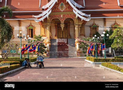 Vientiane Laos October Pha That Luang Temple The Golden