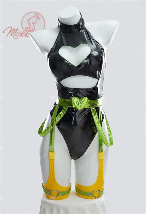 Women Derivative Sexy Lingerie Suit Costume Heart Cutout Bodysuit With Short Jacket And Belt