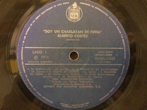 Vinilo Alberto Cortez Soy Un Charlatan De Feria Lp Argentina MercadoLibre