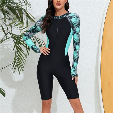 Pstuiky Swim Suits For Women 2024 Women Long Sleeve Swimsuits Sex