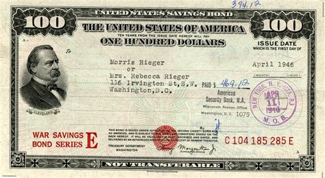 United States War Savings Bond Series Scripophily