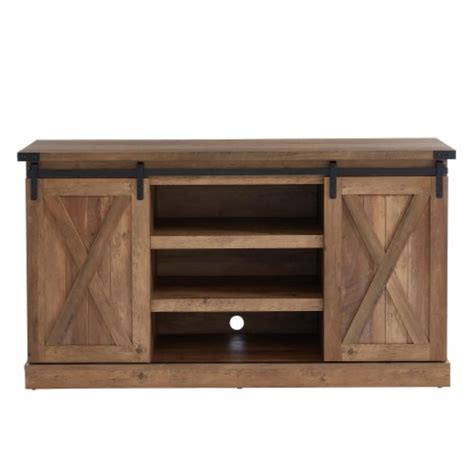 Edyo Living Rustic Farmhouse Tv Stand Table With Sliding Barn Door Rustic Oak 1 Piece Ralphs