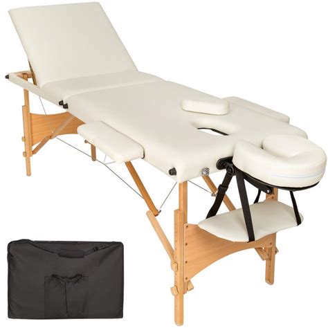 Table De Massage Pliante 3 Zones Bois Cosmétique Portable Tectake