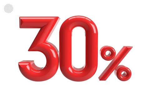 Premium PSD | 30 percent in 3d rendering isolated