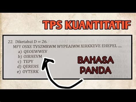 BAHASA PANDA CONTOH SOAL TPS UTBK SNBT 2023 PART 2 YouTube