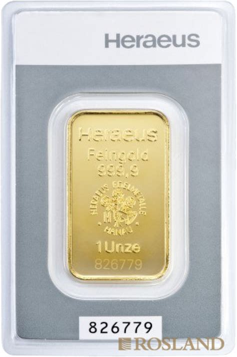 Unze Goldbarren Heraeus Kinebar