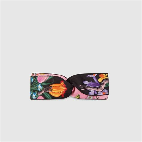 Gucci Flora Snake Print Headband Black Flora Snake Print Modesens