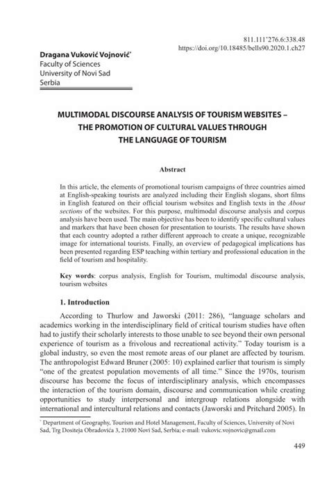 Pdf Multimodal Discourse Analysis Of Tourism Dokumen Tips