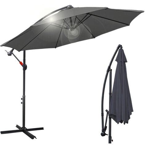 Hengda Ø300cm Alu Parasol Parapluie avec manivelle Parasols de balcon