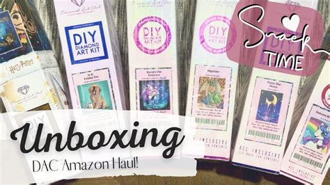 Unboxing Six Diamond Art Club Amazon Exclusive Kits Beginner And Budget Friendly Snack Time