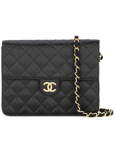 Chanel Pre Owned Quilted Cc Logo Single Chain Shoulder Bag Black