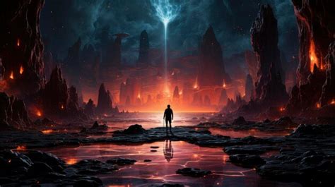 Premium Photo Person Walking On Horizon Dark Dramatic Ultra Bright
