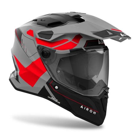 Airoh Commander Reveal Red Fluo Matt Kask Adventure Motocyklowy