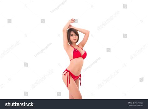 Isolated Red Bikini Girl Stock Photo Edit Now 736308925