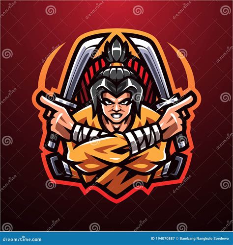 Ninja Esport Logo Mascot Design Cartoon Vector CartoonDealer