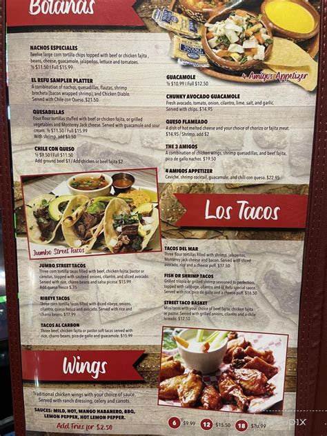 Online Menu Of El Refu Humble Tx