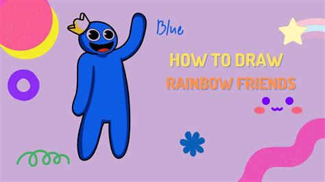 How To Draw Blue Rainbow Friends Easy And Simple Step By Step Kiro Castel Youtube