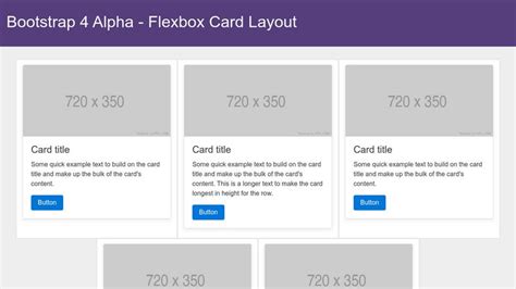 Bootstrap 4 Flexbox Card Layout