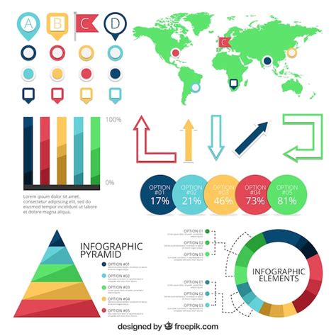 Conjunto colorido de elementos infográficos Vector Gratis