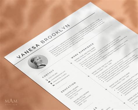 Headshot Resume Template Cover Letter For Ms Word Creative Resume