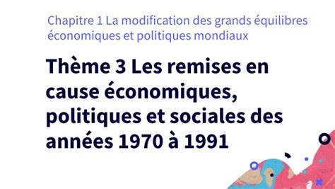 Histoire Tale Th Modifications Des Grands Quilibres Conomiques