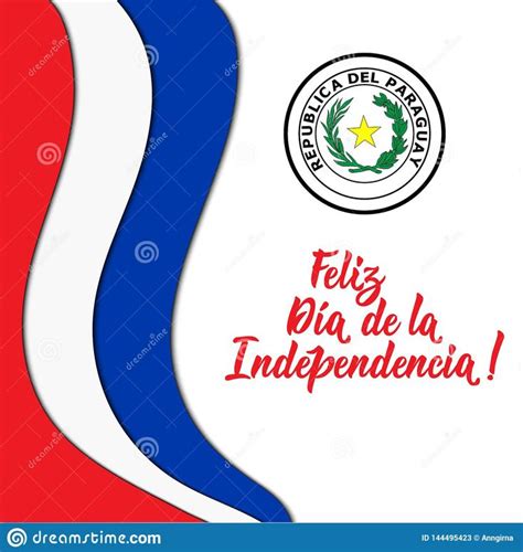 Tarjeta De Felicitación Del Día De La Independencia De Paraguay Texto