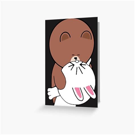 Cute Brown Bear Cony Bunny Rabbit The Kiss Greeting Card For Sale By