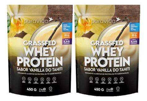 Whey Protein Grassfed Vanilla Do Tahiti 2 X 450g Puravida Whey