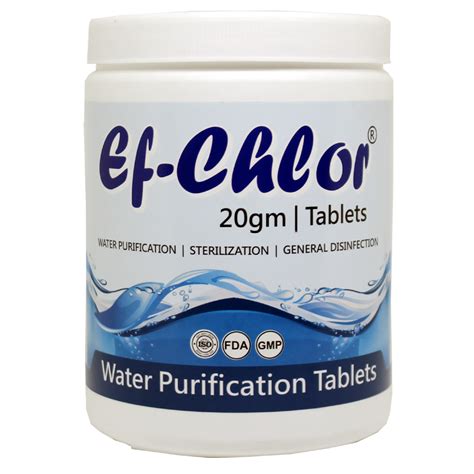 Ef Chlor Water Purification Tablets NaDCC Tablets For Water Treatment