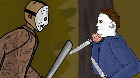 Jason Voorhees Vs Michael Myers Drawing Cartoons 2 YouTube