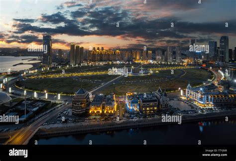 Dalian night view plaza hi-res stock photography and images - Alamy