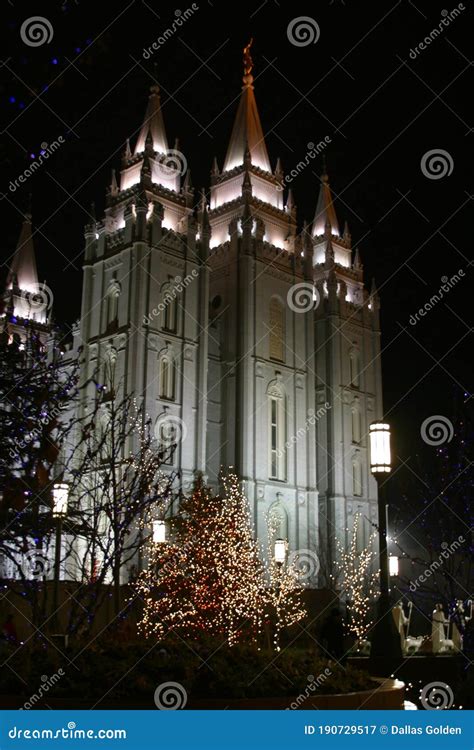 Salt Lake Mormon Temple at Christmas Stock Image - Image of ...