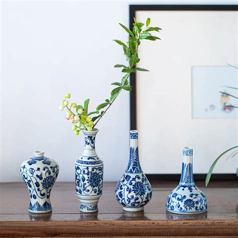 Jingdezhen Jarr N Chino De Cer Mica Zen Para Mesa Jarr N De Flores