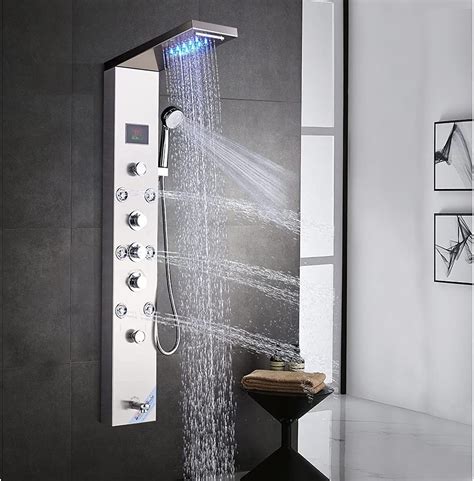 Yagatap Led Shower Panel Tower System Bathroom 6 Function Shower Tower