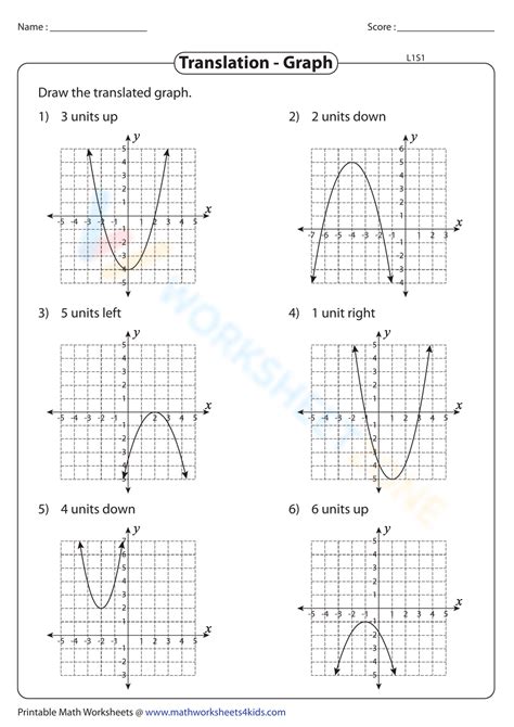 Quadratic Functions Worksheet Worksheets Library