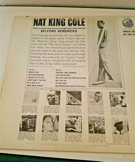 Vintage Vinyl Record Album Nat King Cole Ramblin Rose 1960s EBay