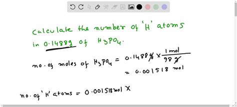 Solved How Many Hydrogen Atoms Are In G Of Phosphoric Acid H