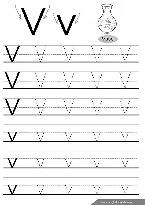 Letter V Tracing Sheet | Letter Tracing Worksheets